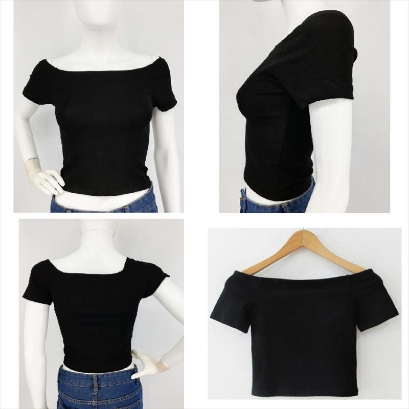 オフショルダートップス レディース カットソー セクシー へそ出し Tシャツ シンプル 人気 トレンド 可愛い 肩だし 送料無料 77gsh 001 Sheil 通販 Yahoo ショッピング