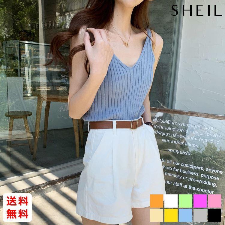 キャミソール レディース リブニット Vネック キャミ タンクトップ インナー セクシーキャミソール 韓国ファッション 86bingxiu 001 Sheil 通販 Yahoo ショッピング