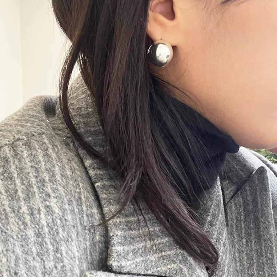 e.m. ボールフープピアス未使用 シルバー925 メタルピアス ボールピアス まんまる フープピアス