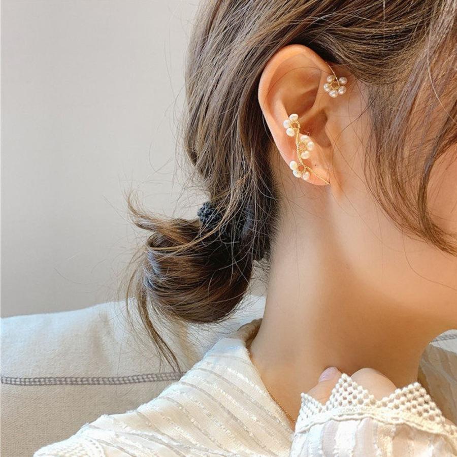 イヤーカフ パール 大ぶり 金属アレルギー対応 淡水パール イヤカフ  