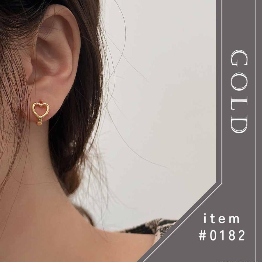 PLOW ゴールド ハート型 フープピアス Hug Heart Hoop Pierce L -Gold-