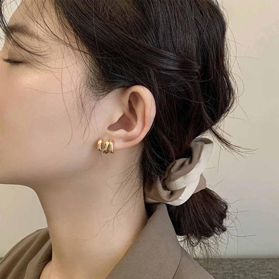 ピアス 金属アレルギー スタッドピアス チェーン 揺れる シルバー925