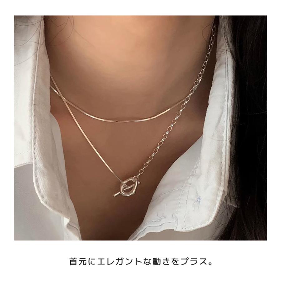 ネックレス 金属アレルギー 2way 重ね付け レイヤード風 チェーン 