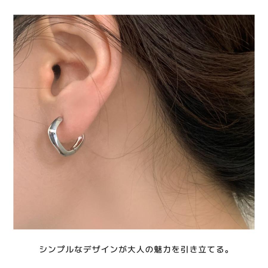 ピアス 金属アレルギー フープピアス スクエア フープ シンプル