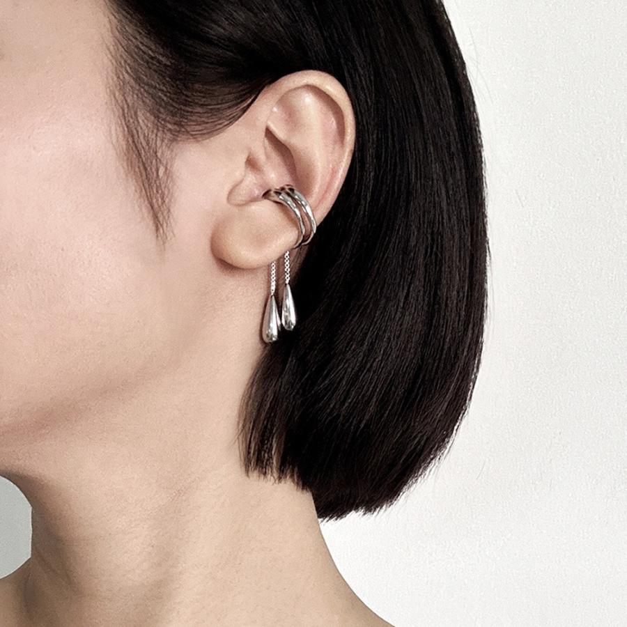 イヤーカフ 金属アレルギー 揺れる ドロップ チェーン イヤカフ