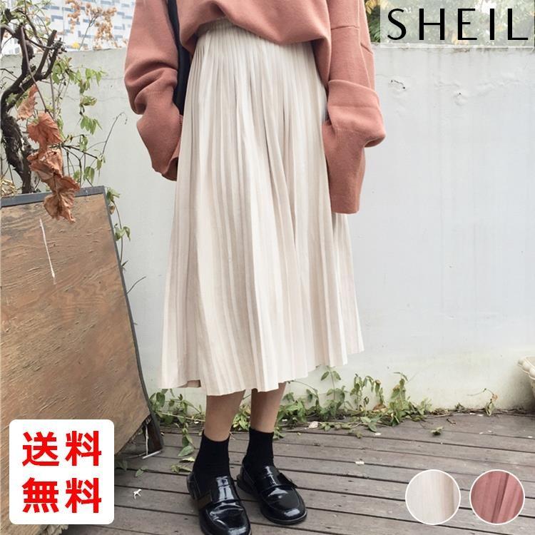ハイウエスト プリーツ スカート レディース ロング丈 ひざ下丈 ミモレ丈 スエードスカート 予約注文 S02 B011 Sheil 通販 Yahoo ショッピング