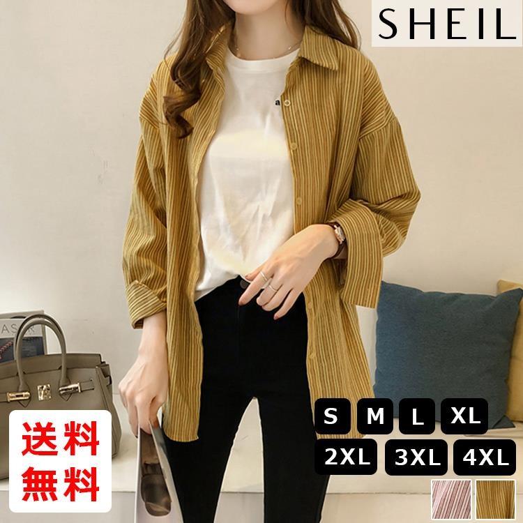 長袖シャツ レディース 襟付き ストライプブラウス 薄手 涼しい おしゃれ 人気 トップス シャツ 可愛い トレンド 送料無料 予約注文 S03 T006 Sheil 通販 Yahoo ショッピング