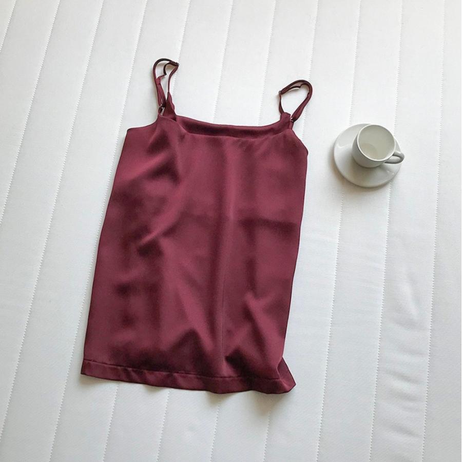 キャミソール サテン レディース トップス ポリエステル コーデ シンプル ルームウェア 白 ホワイト 黒 S06 T001 Sheil 通販 Yahoo ショッピング