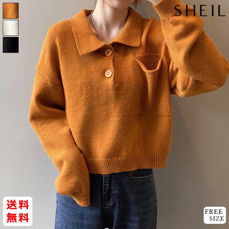 襟付き ポロシャツ ニットセーター レディース プルオーバー 年 新作 香港スタイル ポロカラー 長袖 S06 T052 Sheil 通販 Yahoo ショッピング