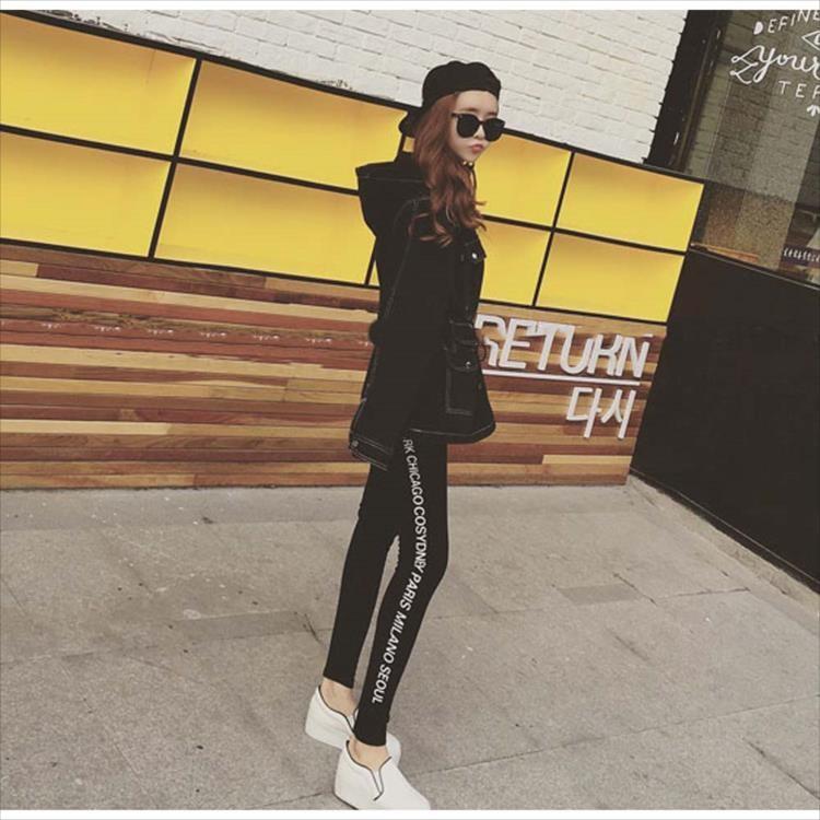 レギンスパンツ レディース スパッツ タイツ タイトスキニー 英字ロゴ サイドライン風 韓国ファッション Mサイズ 黒 福袋対象商品 Tangyun 001 Sheil 通販 Yahoo ショッピング