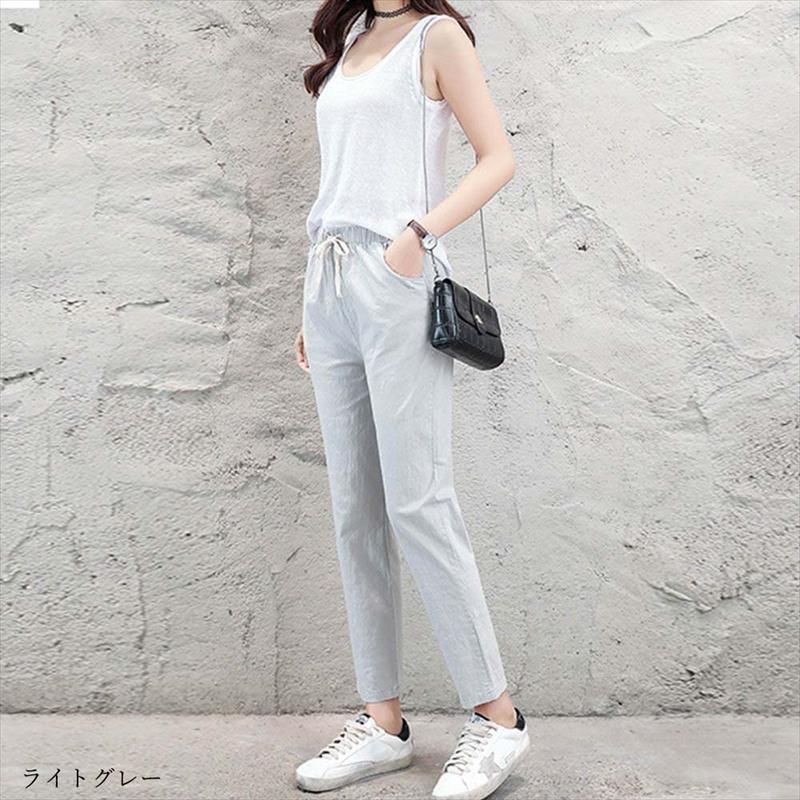 9分丈ジョガーパンツ テーパードパンツ レディース きれいめ ストレート 美脚 体型カバー カジュアル 白 黒 送料無料 Yige 001 Sheil 通販 Yahoo ショッピング