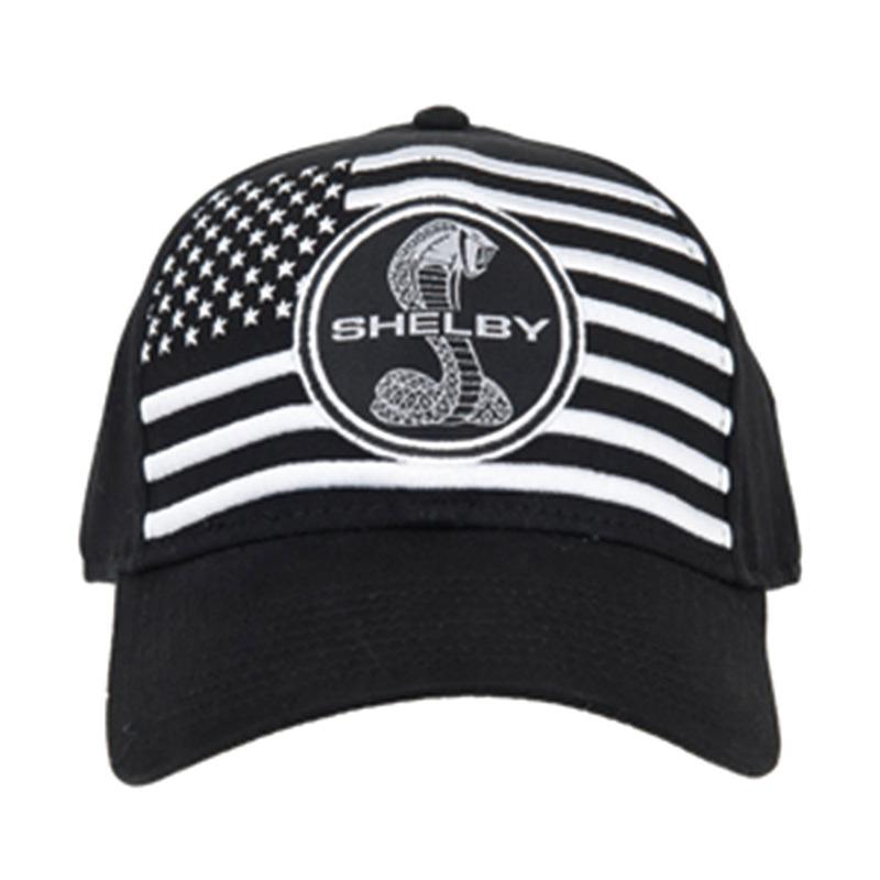 白アメリカ国旗ブラックハット　キャップ　SHELBY　シェルビー　コブラ　スネーク　帽子｜shelby-american-wd