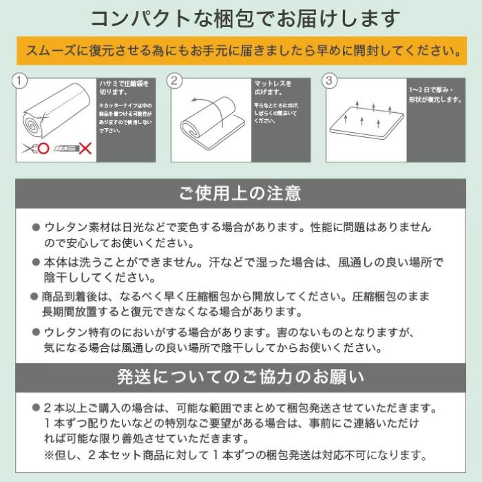 日本製】高反発マットレス シングル 厚さ6cm 高密度30D 220N 4つ折り
