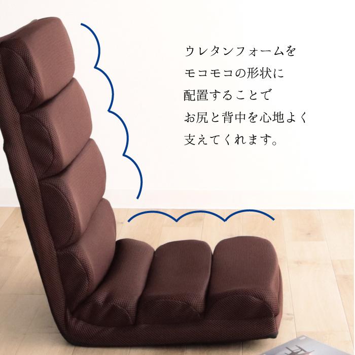 日本製 6段階 リクライニング モコモコ 座椅子 ハイバック おしゃれ 背もたれ 一人暮らし プレゼント リビングチェア ファブリック メッシュ 無地 |  | 07