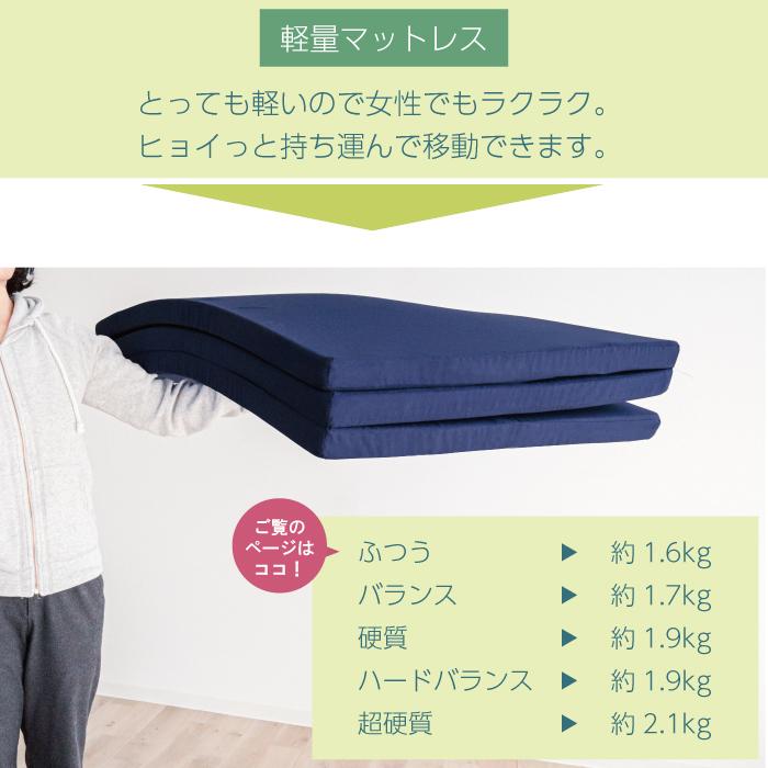 日本製】三つ折り マットレス シングル 厚み 4cm 95ニュートン かたさ