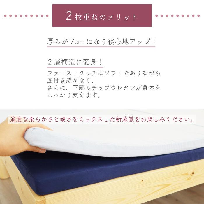 日本製 2枚セット 3折マットレス 厚さ 3.5cm (チップウレタン+95N