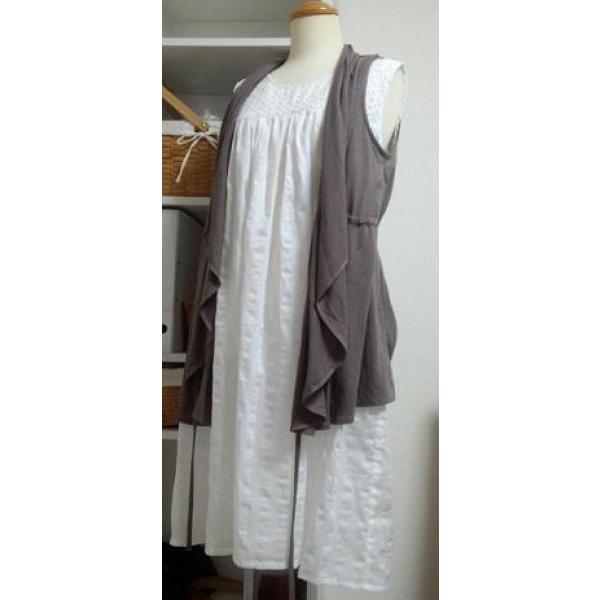 型紙 レディース 胸切り替えギャザーノースリーブワンピース Ｍ〜５Ｌ 図解説付き | 