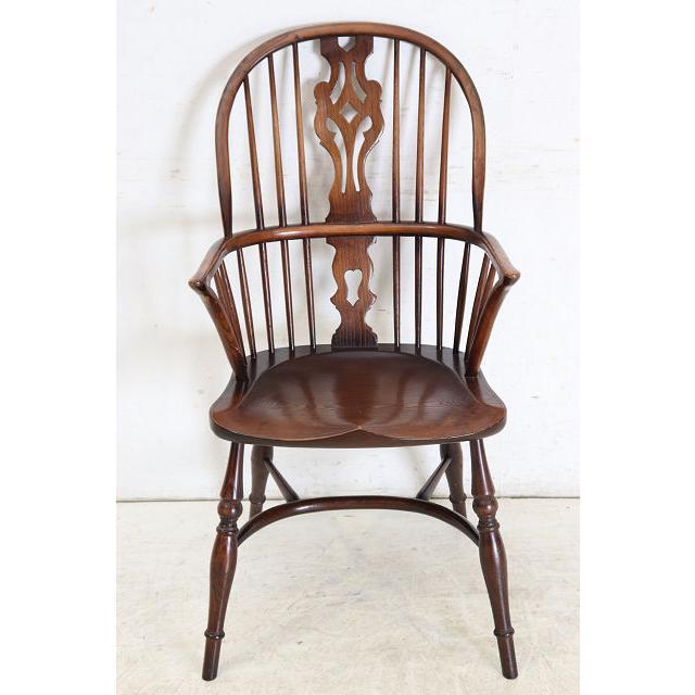 ac-10　1940年代イギリス製アンティーク ヴィクトリアン エルム ホイールバック ウインザー アームチェア 肘掛椅子 カントリー キッチン いす イス (B) |  | 02