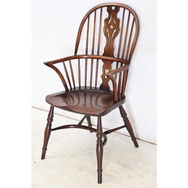 ac-10　1940年代イギリス製アンティーク ヴィクトリアン エルム ホイールバック ウインザー アームチェア 肘掛椅子 カントリー キッチン いす イス (B) |  | 03