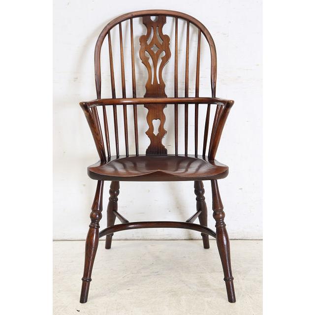 ac-10　1940年代イギリス製アンティーク ヴィクトリアン エルム ホイールバック ウインザー アームチェア 肘掛椅子 カントリー キッチン いす イス (B) |  | 04