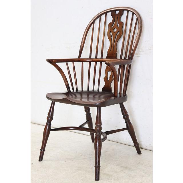ac-10　1940年代イギリス製アンティーク ヴィクトリアン エルム ホイールバック ウインザー アームチェア 肘掛椅子 カントリー キッチン いす イス (B) |  | 05