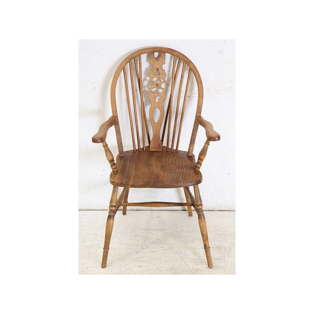 ac-15　1960年代イギリス製ビンテージ エルム ホイールバック ウインザー アームチェア 肘掛椅子 カントリー キッチン 送料無料 | 