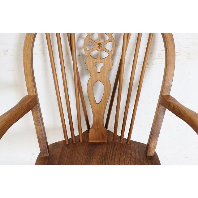 ac-15　1960年代イギリス製ビンテージ エルム ホイールバック ウインザー アームチェア 肘掛椅子 カントリー キッチン 送料無料 |  | 10