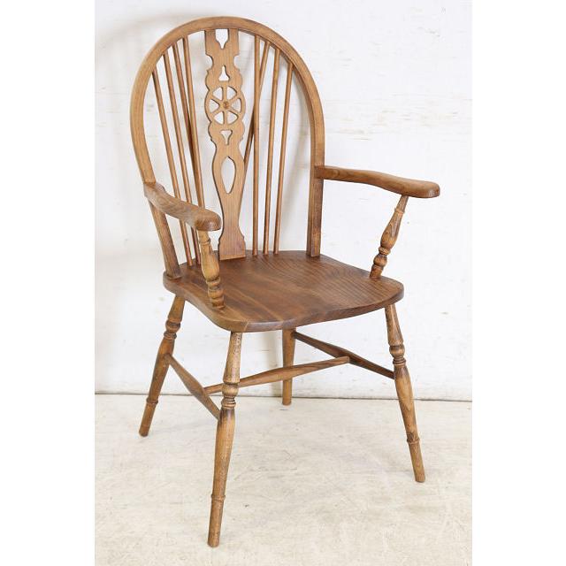 ac-15　1960年代イギリス製ビンテージ エルム ホイールバック ウインザー アームチェア 肘掛椅子 カントリー キッチン 送料無料 |  | 17