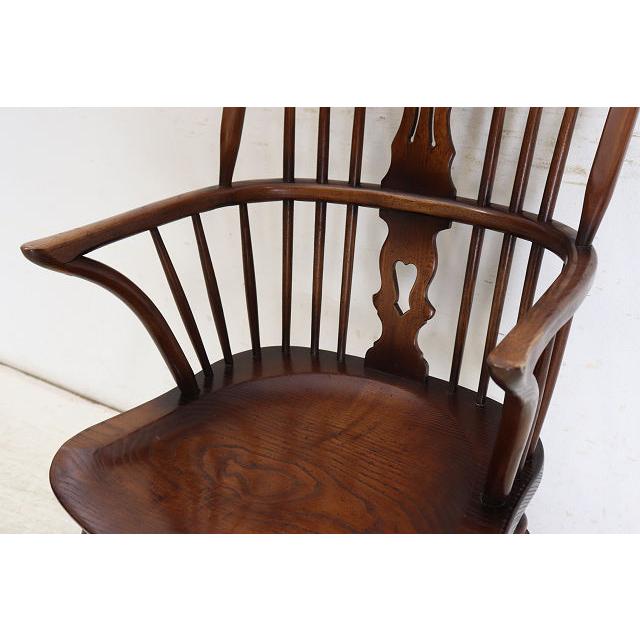 ac-3　1940年代イギリス製アンティーク ヴィクトリアン エルム ホイールバック ウインザー アームチェア 肘掛椅子 カントリー キッチン いす イス (A) |  | 12