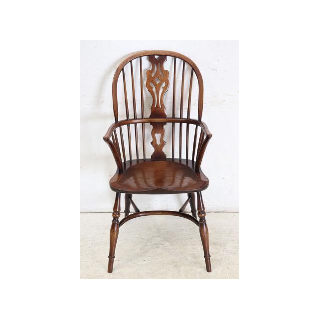 ac-3　1940年代イギリス製アンティーク ヴィクトリアン エルム ホイールバック ウインザー アームチェア 肘掛椅子 カントリー キッチン いす イス (A) |  | 01