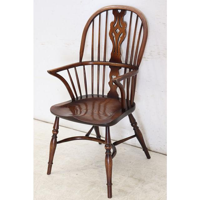 ac-3　1940年代イギリス製アンティーク ヴィクトリアン エルム ホイールバック ウインザー アームチェア 肘掛椅子 カントリー キッチン いす イス (A) |  | 02