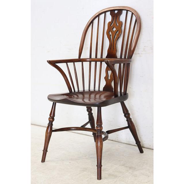 ac-3　1940年代イギリス製アンティーク ヴィクトリアン エルム ホイールバック ウインザー アームチェア 肘掛椅子 カントリー キッチン いす イス (A) |  | 04