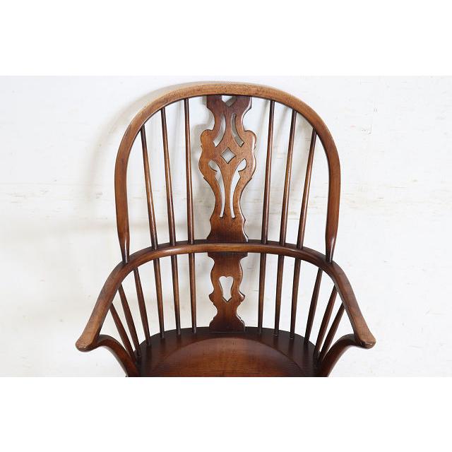 ac-3　1940年代イギリス製アンティーク ヴィクトリアン エルム ホイールバック ウインザー アームチェア 肘掛椅子 カントリー キッチン いす イス (A) |  | 07