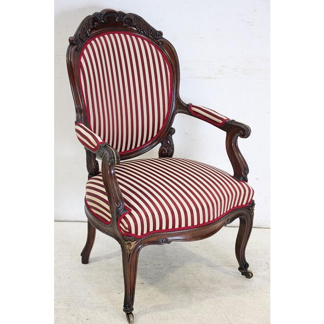 ac-4　1890年代イギリス製アンティーク　ヴィクトリアン　ウォルナット　アームチェア　シングルソファ　椅子 |  | 16