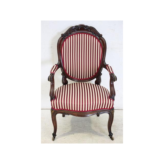 ac-4　1890年代イギリス製アンティーク　ヴィクトリアン　ウォルナット　アームチェア　シングルソファ　椅子 |  | 01