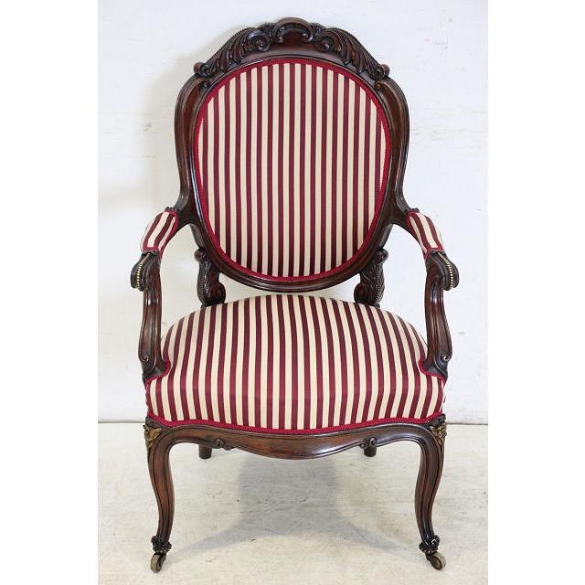 ac-4　1890年代イギリス製アンティーク　ヴィクトリアン　ウォルナット　アームチェア　シングルソファ　椅子 |  | 03