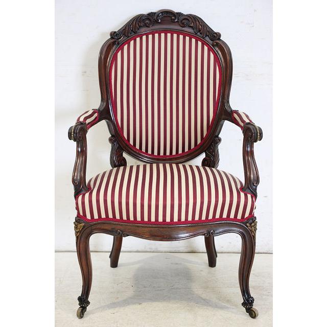 ac-4　1890年代イギリス製アンティーク　ヴィクトリアン　ウォルナット　アームチェア　シングルソファ　椅子 |  | 04