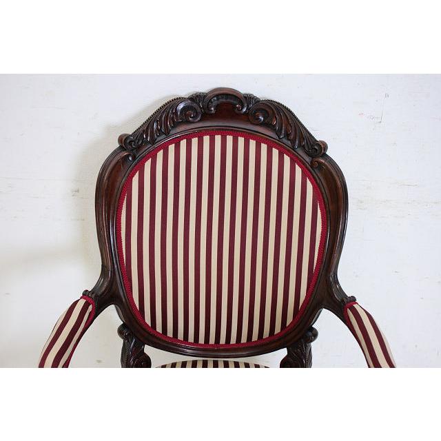 ac-4　1890年代イギリス製アンティーク　ヴィクトリアン　ウォルナット　アームチェア　シングルソファ　椅子 |  | 07