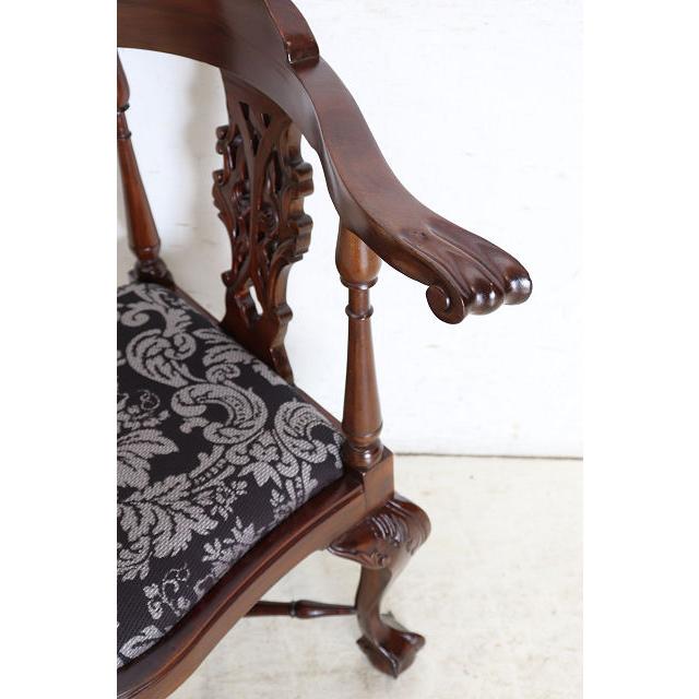 ac-9　1960年代イギリス製ビンテージ ヴィクトリアンスタイル マホガニー ボウルクロウフット コーナーチェア アームチェア 椅子 いす イス |  | 11