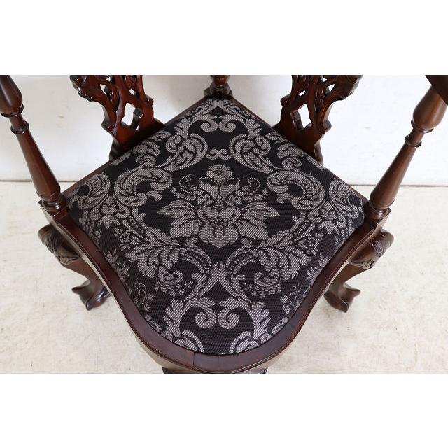 ac-9　1960年代イギリス製ビンテージ ヴィクトリアンスタイル マホガニー ボウルクロウフット コーナーチェア アームチェア 椅子 いす イス |  | 12