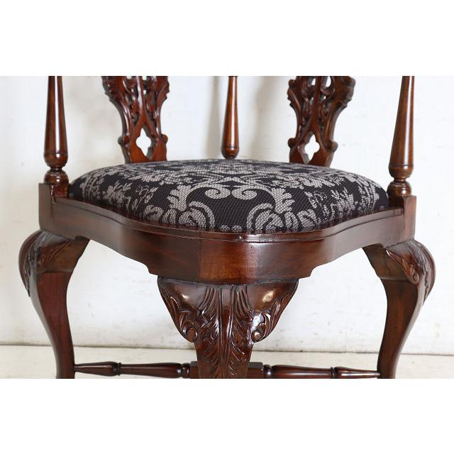 ac-9　1960年代イギリス製ビンテージ ヴィクトリアンスタイル マホガニー ボウルクロウフット コーナーチェア アームチェア 椅子 いす イス |  | 14