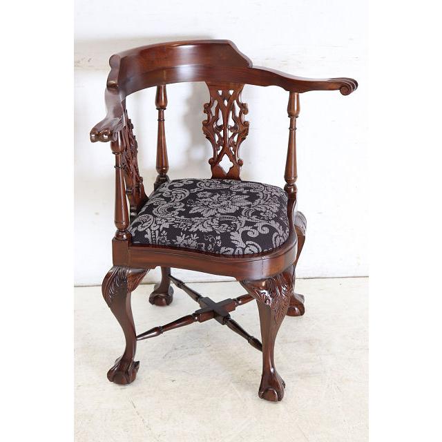 ac-9　1960年代イギリス製ビンテージ ヴィクトリアンスタイル マホガニー ボウルクロウフット コーナーチェア アームチェア 椅子 いす イス |  | 17