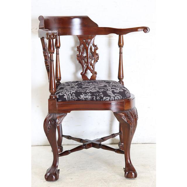 ac-9　1960年代イギリス製ビンテージ ヴィクトリアンスタイル マホガニー ボウルクロウフット コーナーチェア アームチェア 椅子 いす イス |  | 18