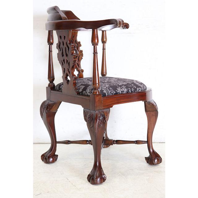 ac-9　1960年代イギリス製ビンテージ ヴィクトリアンスタイル マホガニー ボウルクロウフット コーナーチェア アームチェア 椅子 いす イス |  | 19