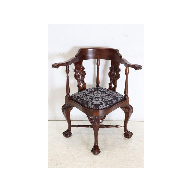 ac-9　1960年代イギリス製ビンテージ ヴィクトリアンスタイル マホガニー ボウルクロウフット コーナーチェア アームチェア 椅子 いす イス |  | 01