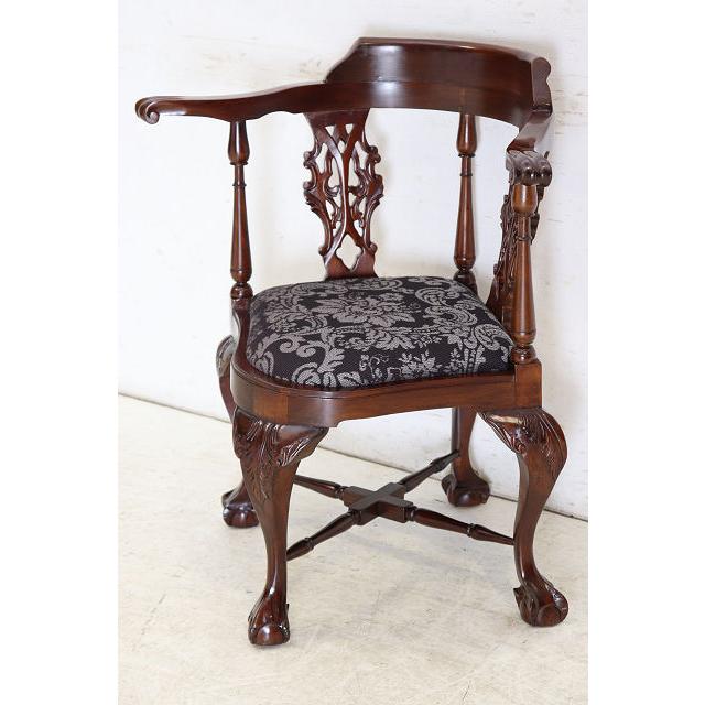ac-9　1960年代イギリス製ビンテージ ヴィクトリアンスタイル マホガニー ボウルクロウフット コーナーチェア アームチェア 椅子 いす イス |  | 02