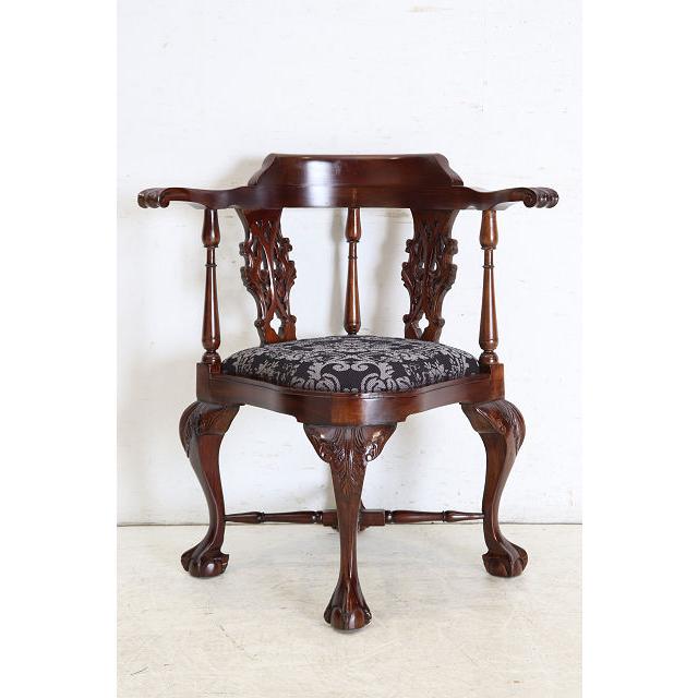 ac-9　1960年代イギリス製ビンテージ ヴィクトリアンスタイル マホガニー ボウルクロウフット コーナーチェア アームチェア 椅子 いす イス |  | 05