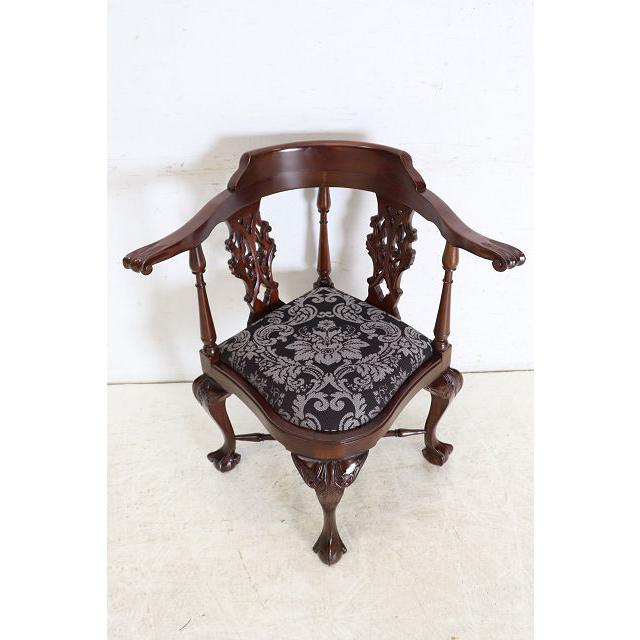 ac-9　1960年代イギリス製ビンテージ ヴィクトリアンスタイル マホガニー ボウルクロウフット コーナーチェア アームチェア 椅子 いす イス |  | 06