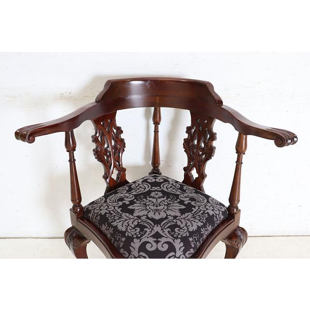ac-9　1960年代イギリス製ビンテージ ヴィクトリアンスタイル マホガニー ボウルクロウフット コーナーチェア アームチェア 椅子 いす イス |  | 07