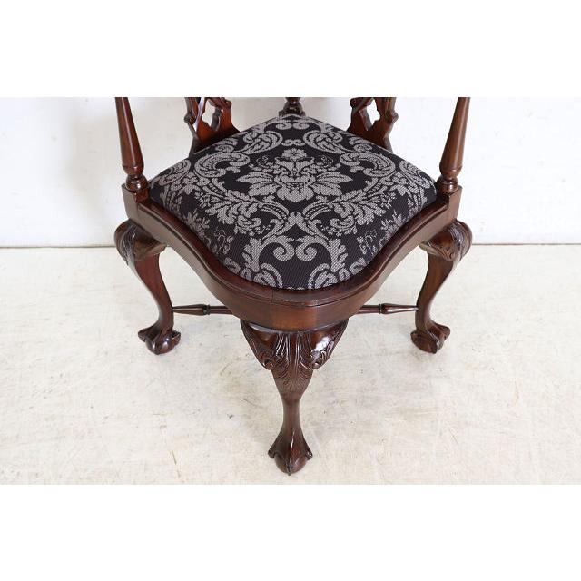 ac-9　1960年代イギリス製ビンテージ ヴィクトリアンスタイル マホガニー ボウルクロウフット コーナーチェア アームチェア 椅子 いす イス |  | 08